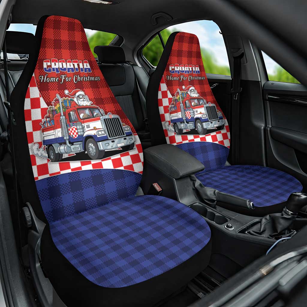 Croatia Christmas Car Seat Cover Santa Claus Drives Home With Gifts - Wonder Print Shop