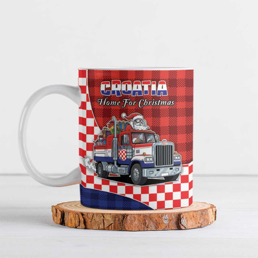 Croatia Christmas Ceramic Mug Santa Claus Drives Home With Gifts - Wonder Print Shop
