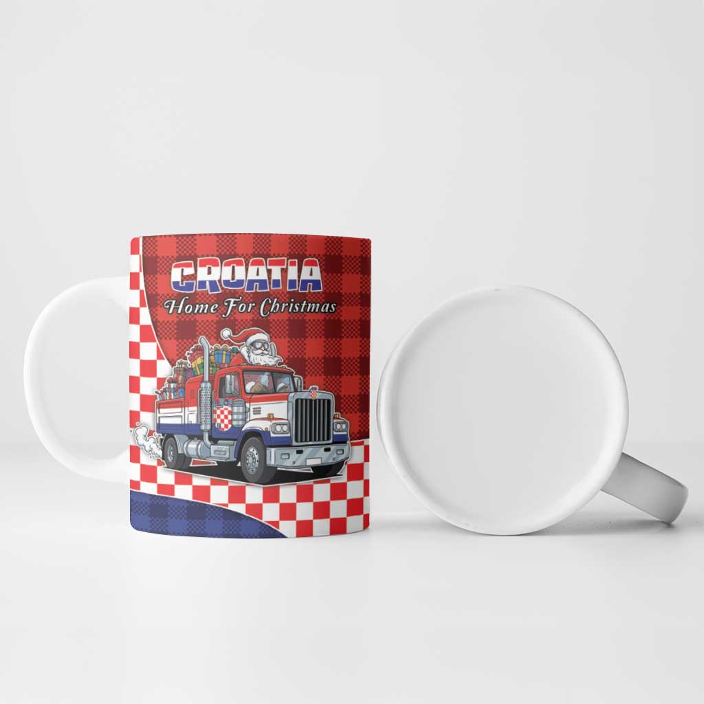 Croatia Christmas Ceramic Mug Santa Claus Drives Home With Gifts - Wonder Print Shop