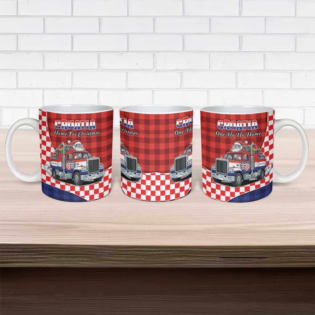 Croatia Christmas Ceramic Mug Santa Claus Drives Home With Gifts - Wonder Print Shop