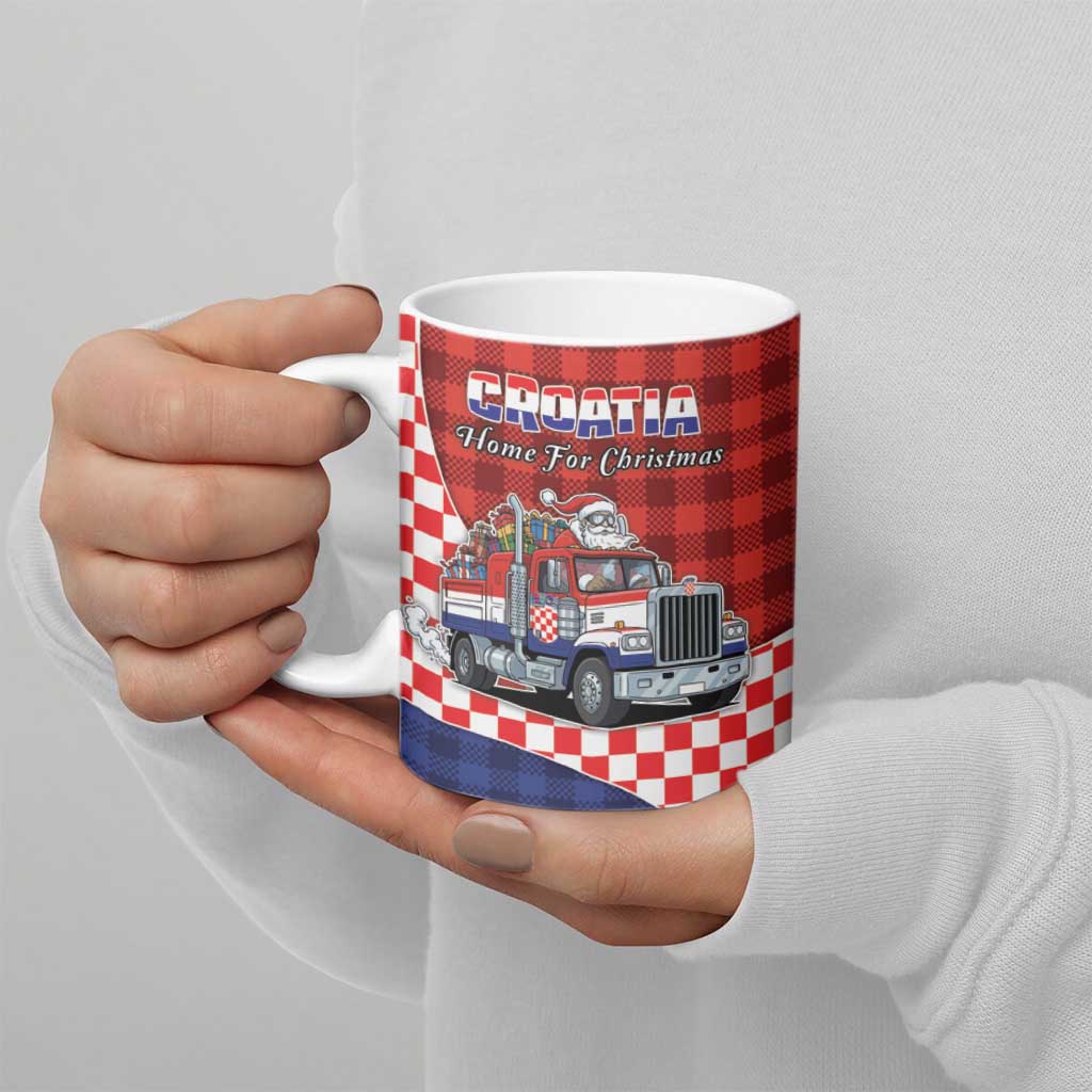 Croatia Christmas Ceramic Mug Santa Claus Drives Home With Gifts - Wonder Print Shop