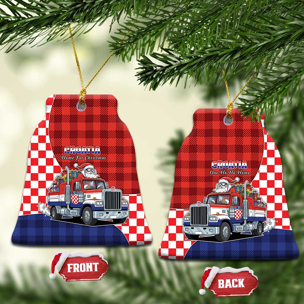 Croatia Christmas Ceramic Ornament Santa Claus Drives Home With Gifts - Wonder Print Shop