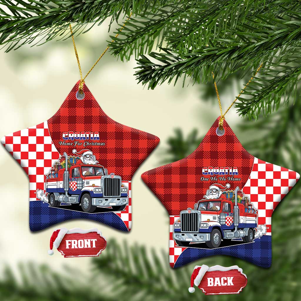 Croatia Christmas Ceramic Ornament Santa Claus Drives Home With Gifts - Wonder Print Shop