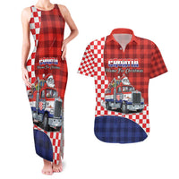 Croatia Christmas Couples Matching Tank Maxi Dress and Hawaiian Shirt Santa Claus Drives Home With Gifts - Wonder Print Shop