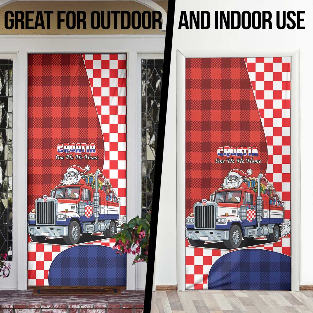Croatia Christmas Door Cover Santa Claus Drives Home With Gifts - Wonder Print Shop