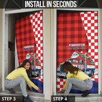 Croatia Christmas Door Cover Santa Claus Drives Home With Gifts - Wonder Print Shop