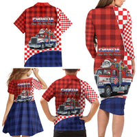 Croatia Christmas Family Matching Long Sleeve Bodycon Dress and Hawaiian Shirt Santa Claus Drives Home With Gifts - Wonder Print Shop