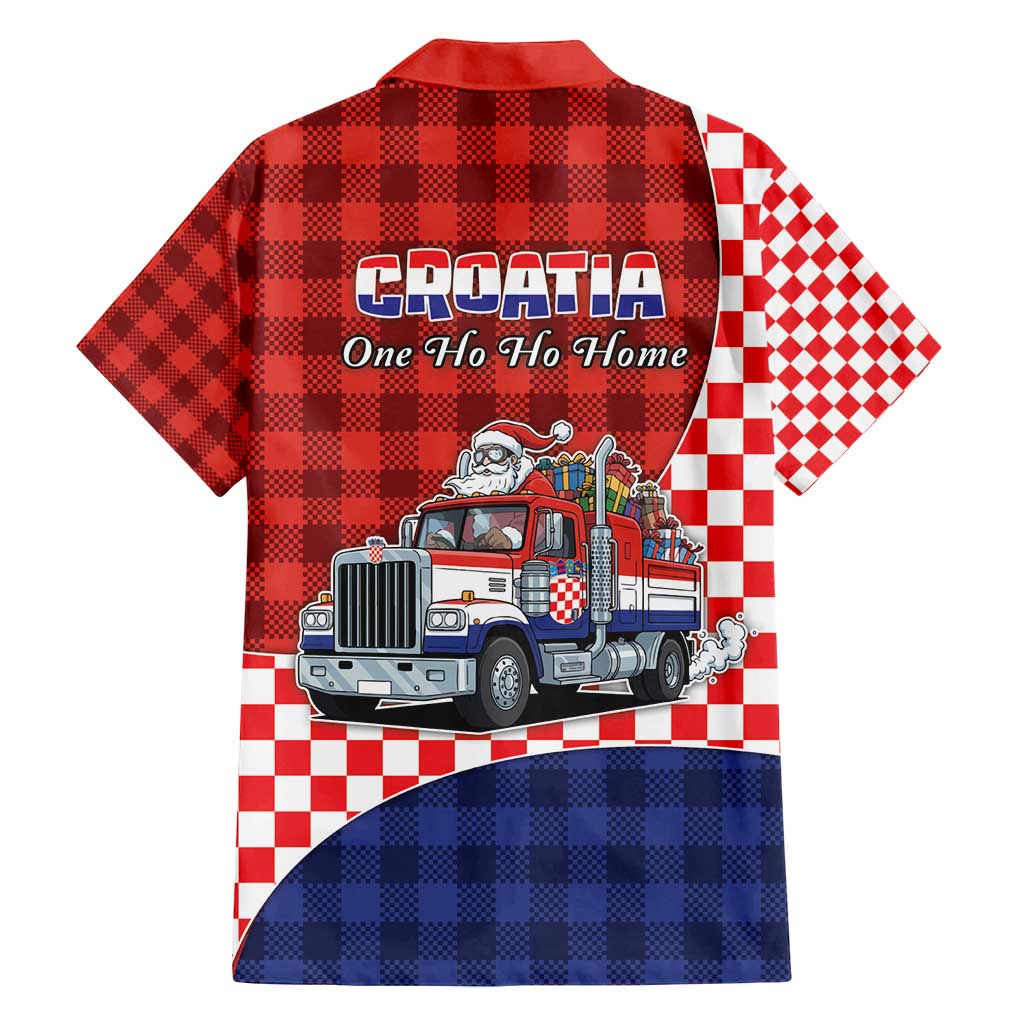 Croatia Christmas Family Matching Long Sleeve Bodycon Dress and Hawaiian Shirt Santa Claus Drives Home With Gifts - Wonder Print Shop