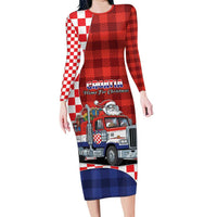 Croatia Christmas Family Matching Long Sleeve Bodycon Dress and Hawaiian Shirt Santa Claus Drives Home With Gifts - Wonder Print Shop