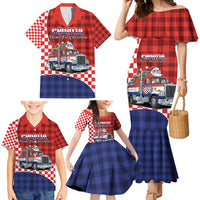 Croatia Christmas Family Matching Mermaid Dress and Hawaiian Shirt Santa Claus Drives Home With Gifts - Wonder Print Shop