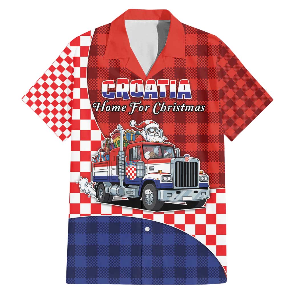 Croatia Christmas Family Matching Mermaid Dress and Hawaiian Shirt Santa Claus Drives Home With Gifts - Wonder Print Shop