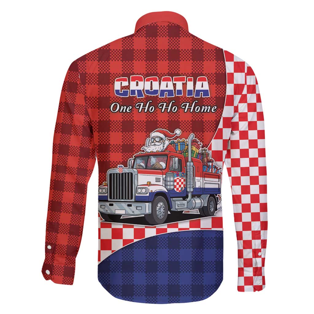 Croatia Christmas Family Matching Off Shoulder Short Dress and Hawaiian Shirt Santa Claus Drives Home With Gifts - Wonder Print Shop