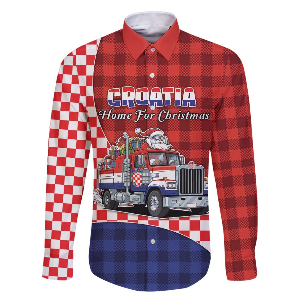 Croatia Christmas Family Matching Puletasi and Hawaiian Shirt Santa Claus Drives Home With Gifts - Wonder Print Shop