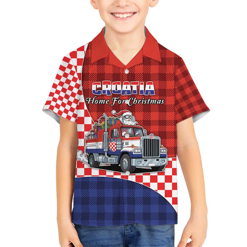 Croatia Christmas Family Matching Puletasi and Hawaiian Shirt Santa Claus Drives Home With Gifts - Wonder Print Shop