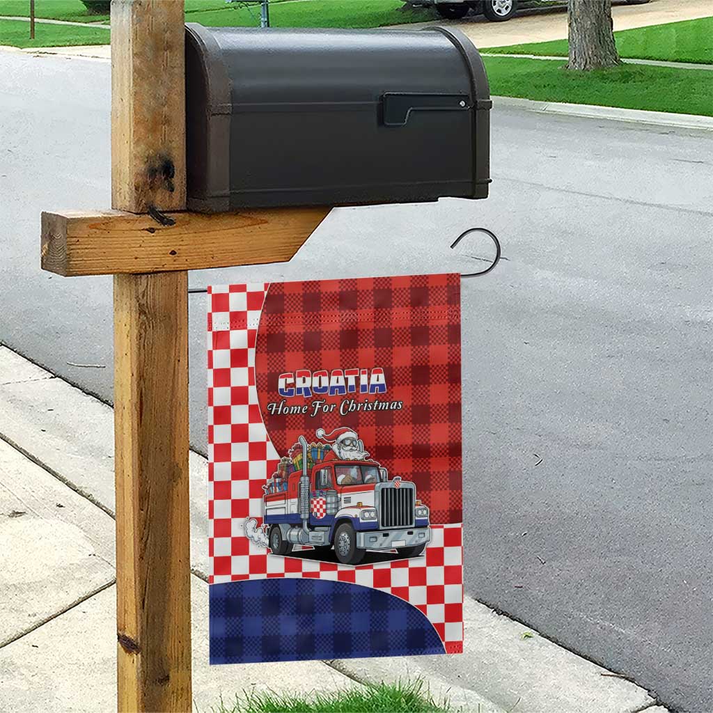 Croatia Christmas Garden Flag Santa Claus Drives Home With Gifts - Wonder Print Shop