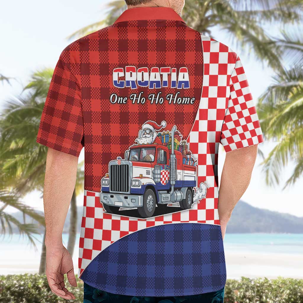 Croatia Christmas Hawaiian Shirt Santa Claus Drives Home With Gifts - Wonder Print Shop