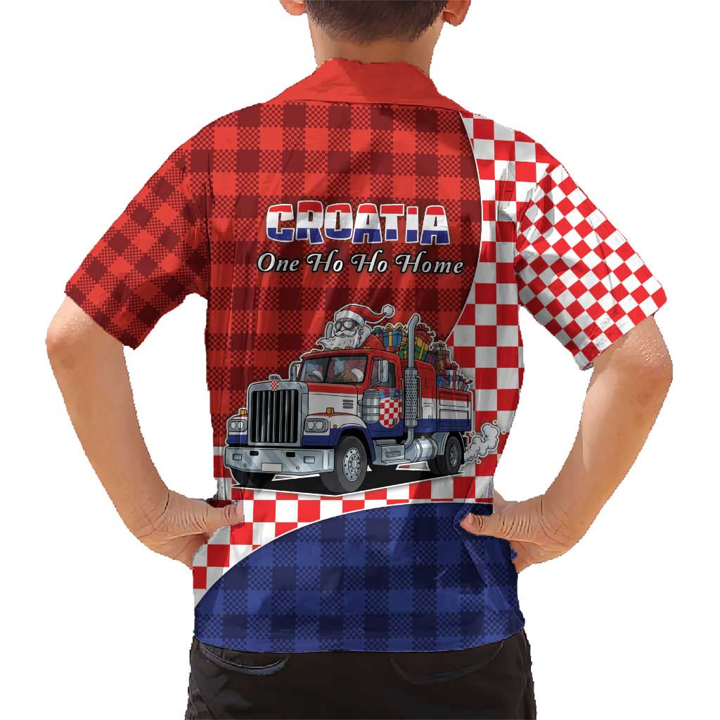 Croatia Christmas Hawaiian Shirt Santa Claus Drives Home With Gifts - Wonder Print Shop