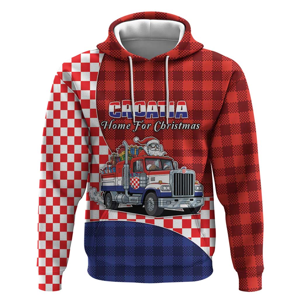 Croatia Christmas Hoodie Santa Claus Drives Home With Gifts - Wonder Print Shop
