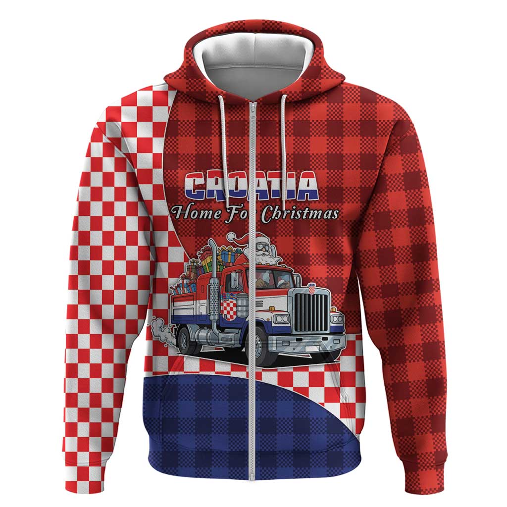 Croatia Christmas Hoodie Santa Claus Drives Home With Gifts - Wonder Print Shop