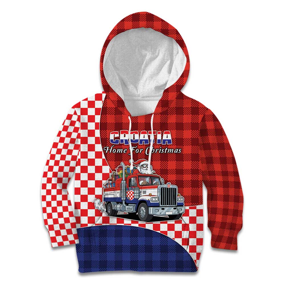 Croatia Christmas Kid Hoodie Santa Claus Drives Home With Gifts - Wonder Print Shop