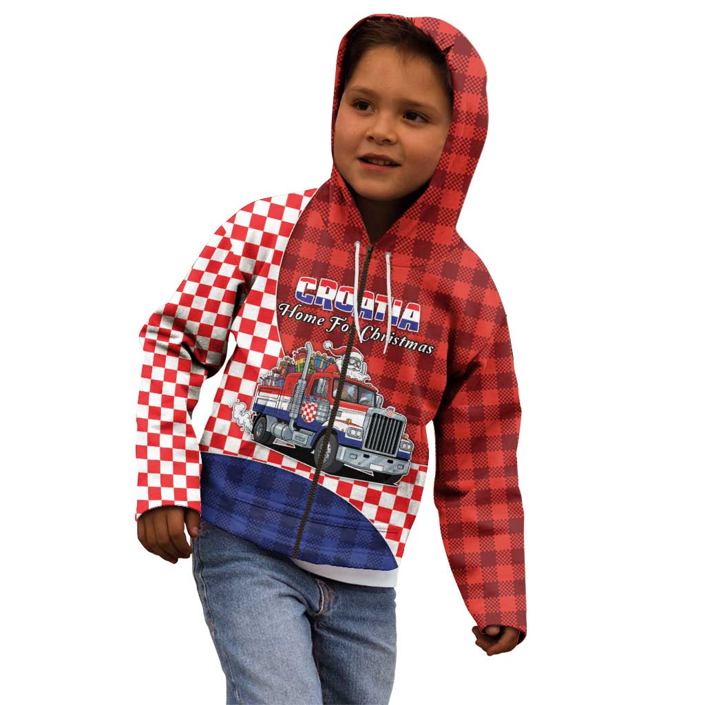 Croatia Christmas Kid Hoodie Santa Claus Drives Home With Gifts - Wonder Print Shop