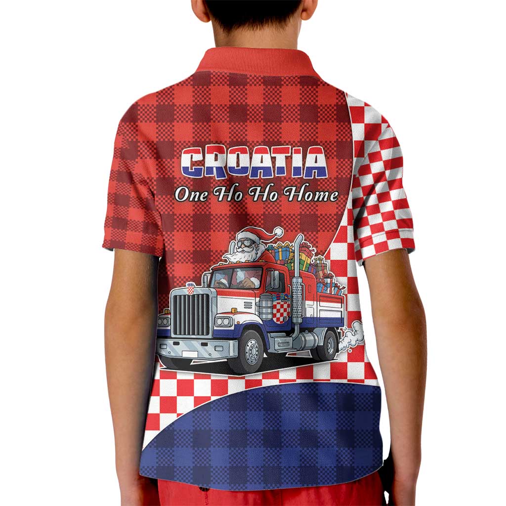Croatia Christmas Kid Polo Shirt Santa Claus Drives Home With Gifts - Wonder Print Shop