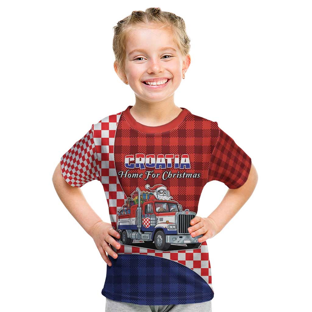 Croatia Christmas Kid T Shirt Santa Claus Drives Home With Gifts - Wonder Print Shop