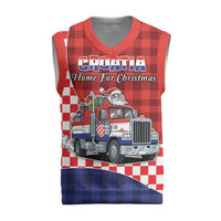 Croatia Christmas Knitted V-Neck Vest Santa Claus Drives Home With Gifts - Wonder Print Shop