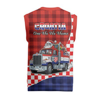 Croatia Christmas Knitted V-Neck Vest Santa Claus Drives Home With Gifts - Wonder Print Shop