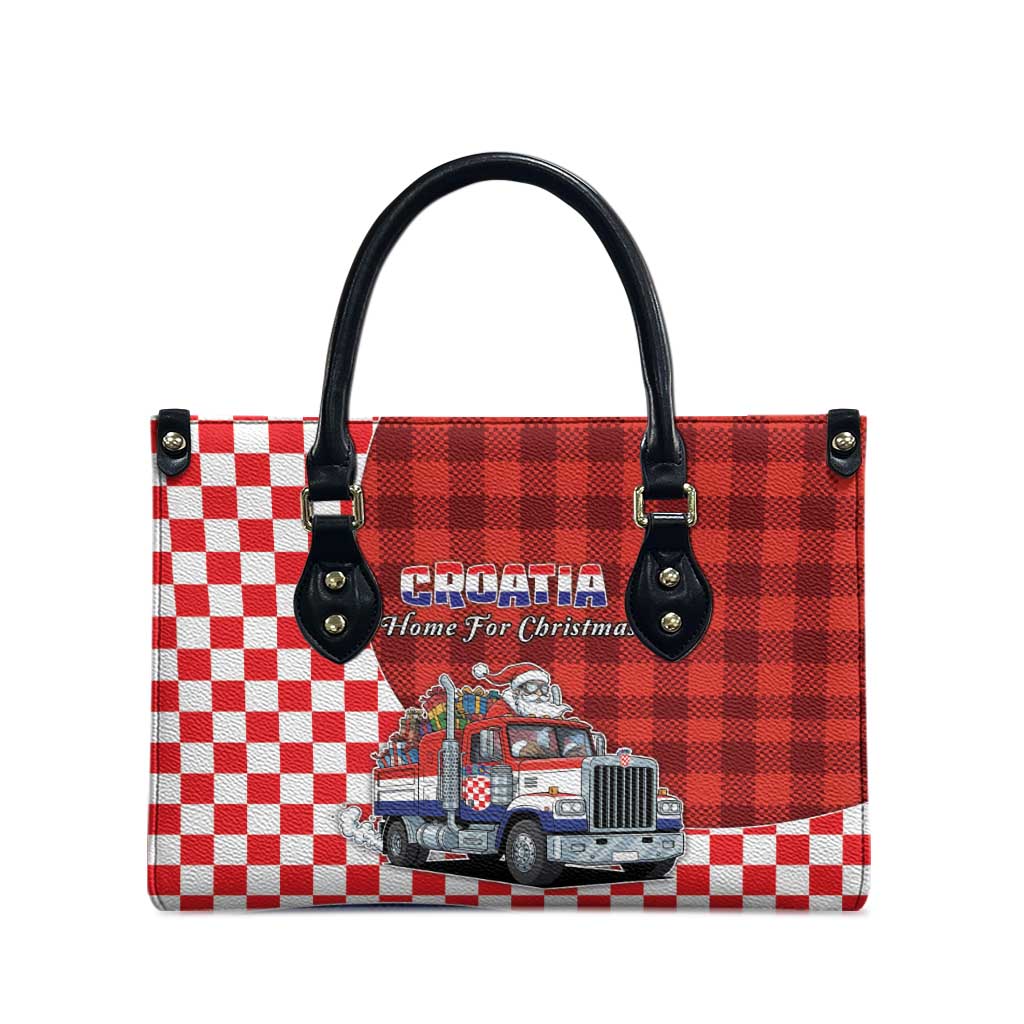 Croatia Christmas Leather Bag Santa Claus Drives Home With Gifts - Wonder Print Shop