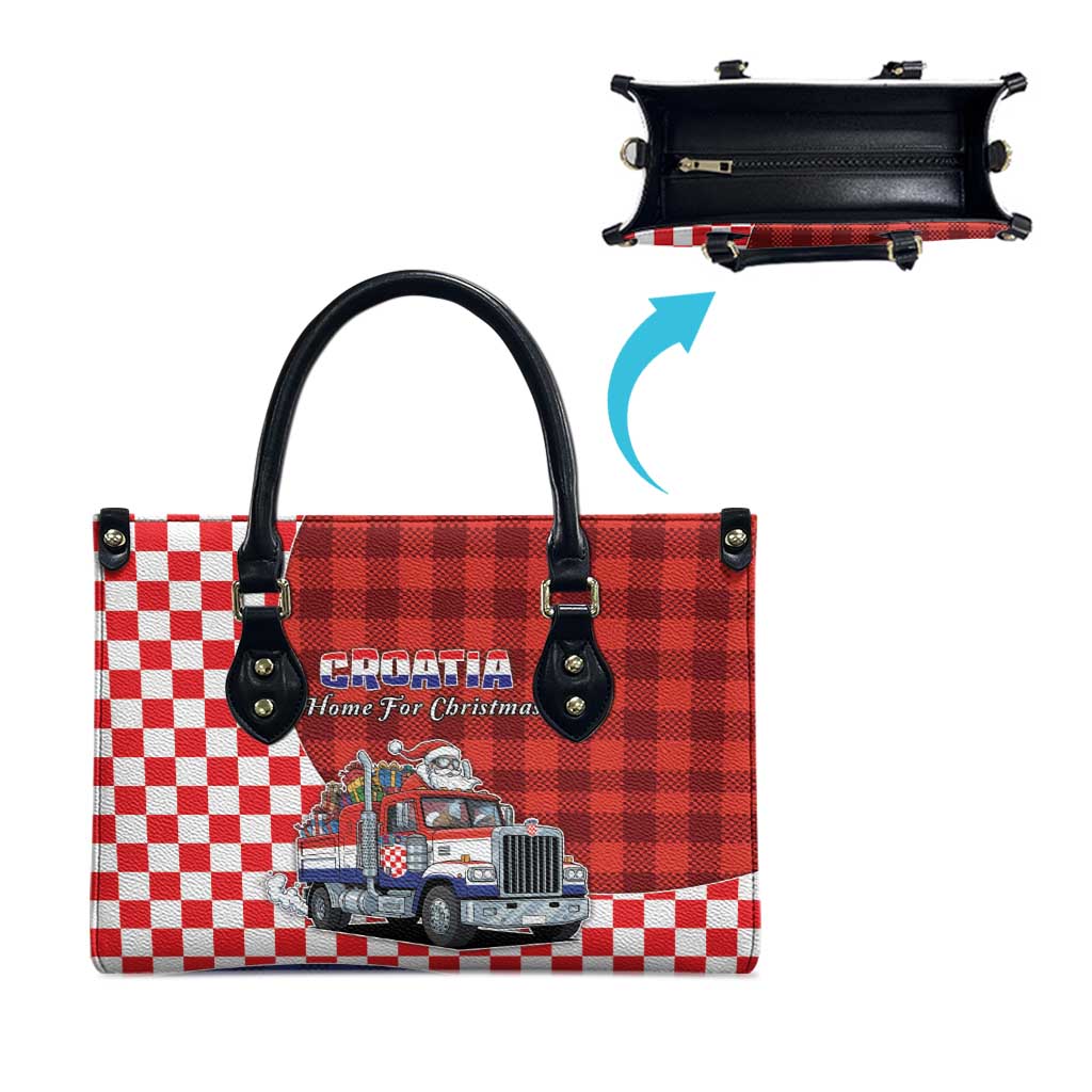 Croatia Christmas Leather Bag Santa Claus Drives Home With Gifts - Wonder Print Shop