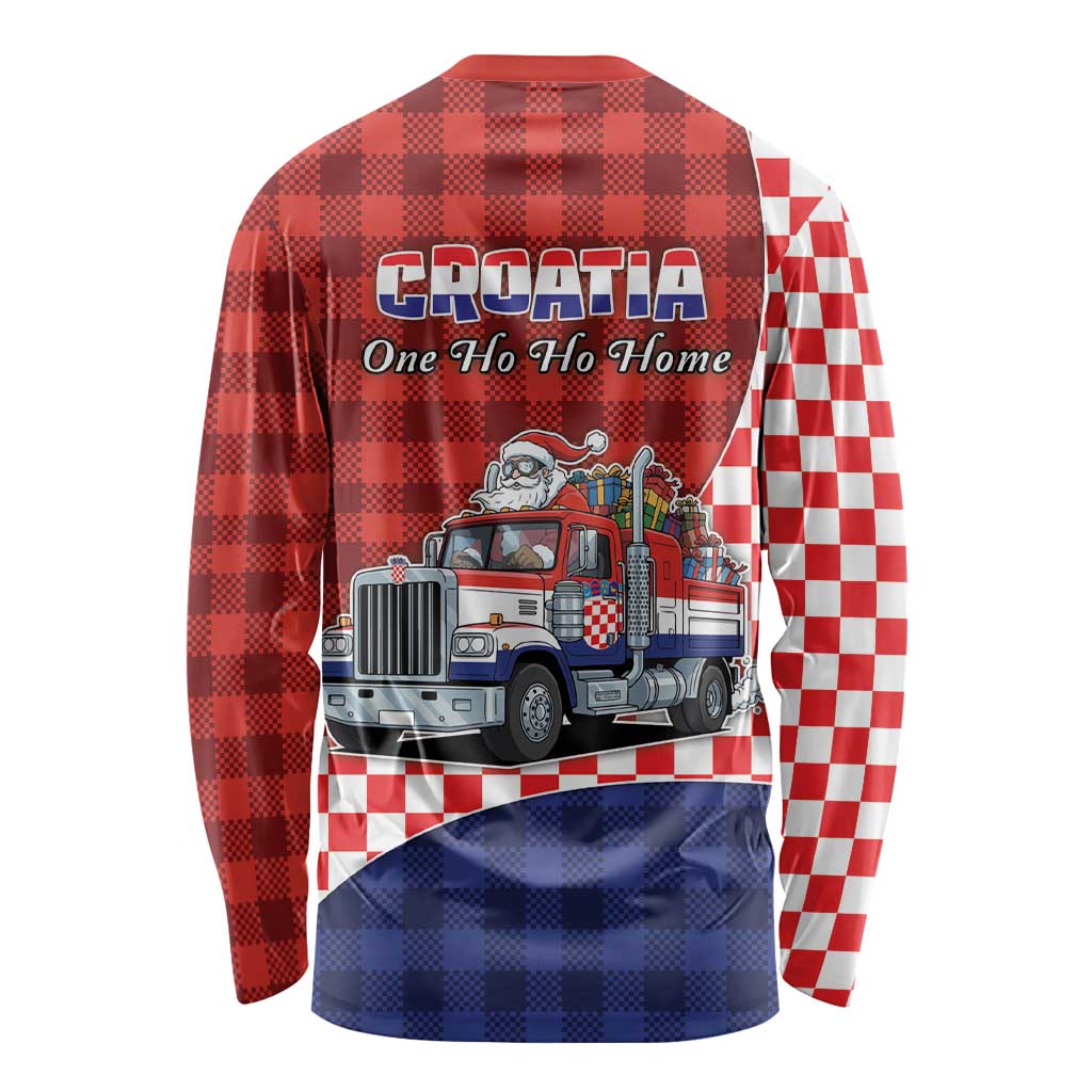 Croatia Christmas Long Sleeve Shirt Santa Claus Drives Home With Gifts - Wonder Print Shop