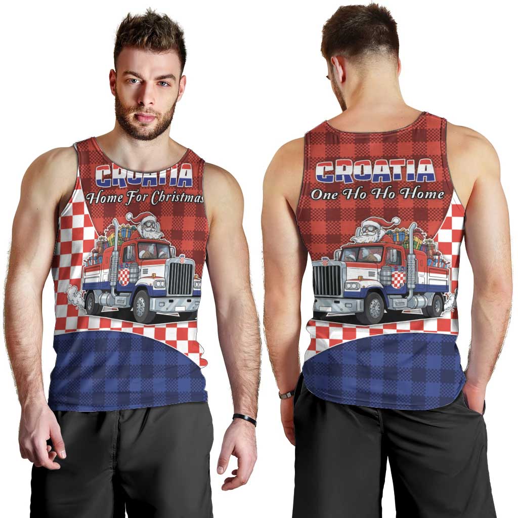 Croatia Christmas Men Tank Top Santa Claus Drives Home With Gifts - Wonder Print Shop
