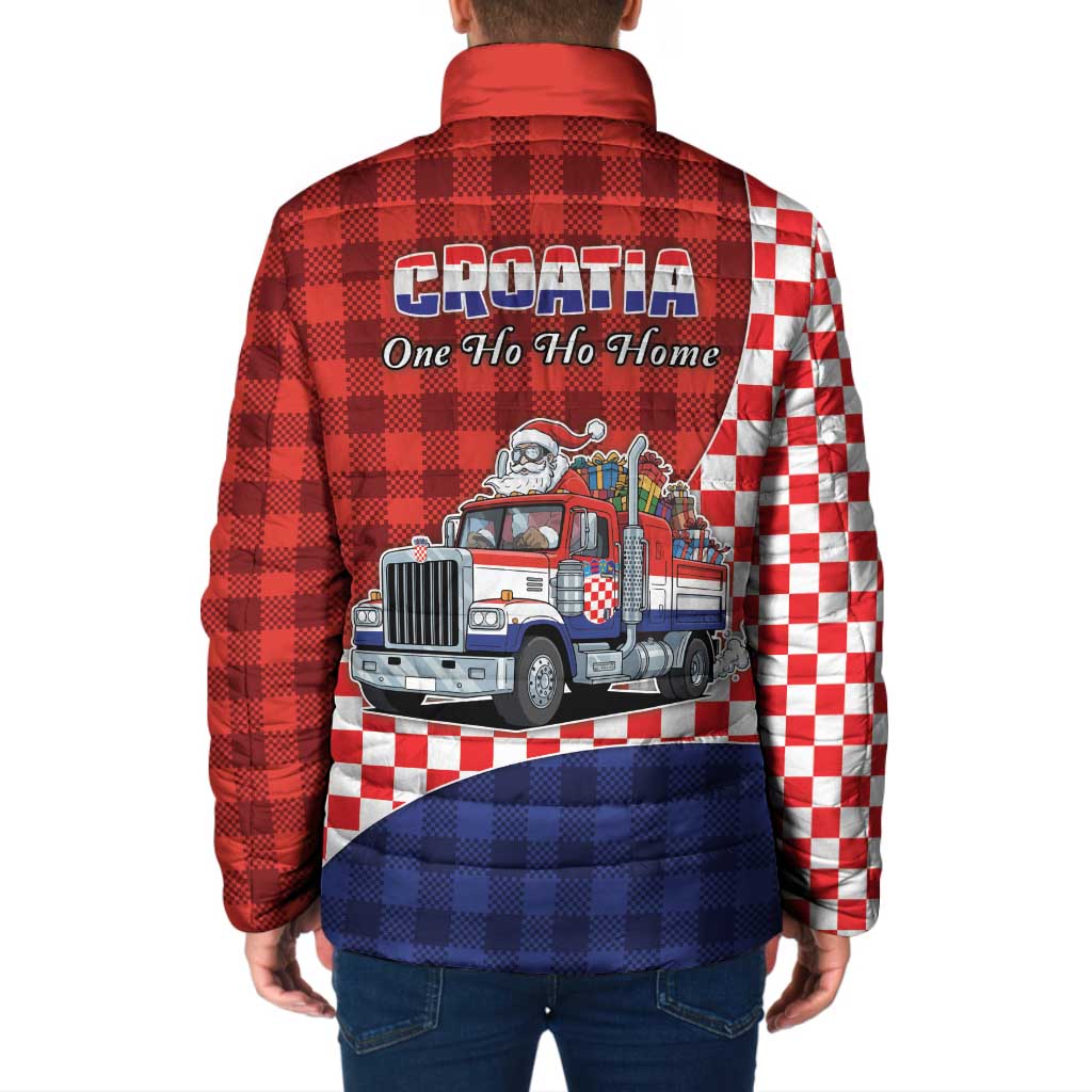 Croatia Christmas Padded Jacket Santa Claus Drives Home With Gifts - Wonder Print Shop