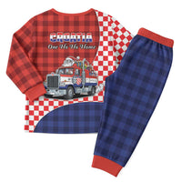 Croatia Christmas Pajama Set Santa Claus Drives Home With Gifts - Wonder Print Shop