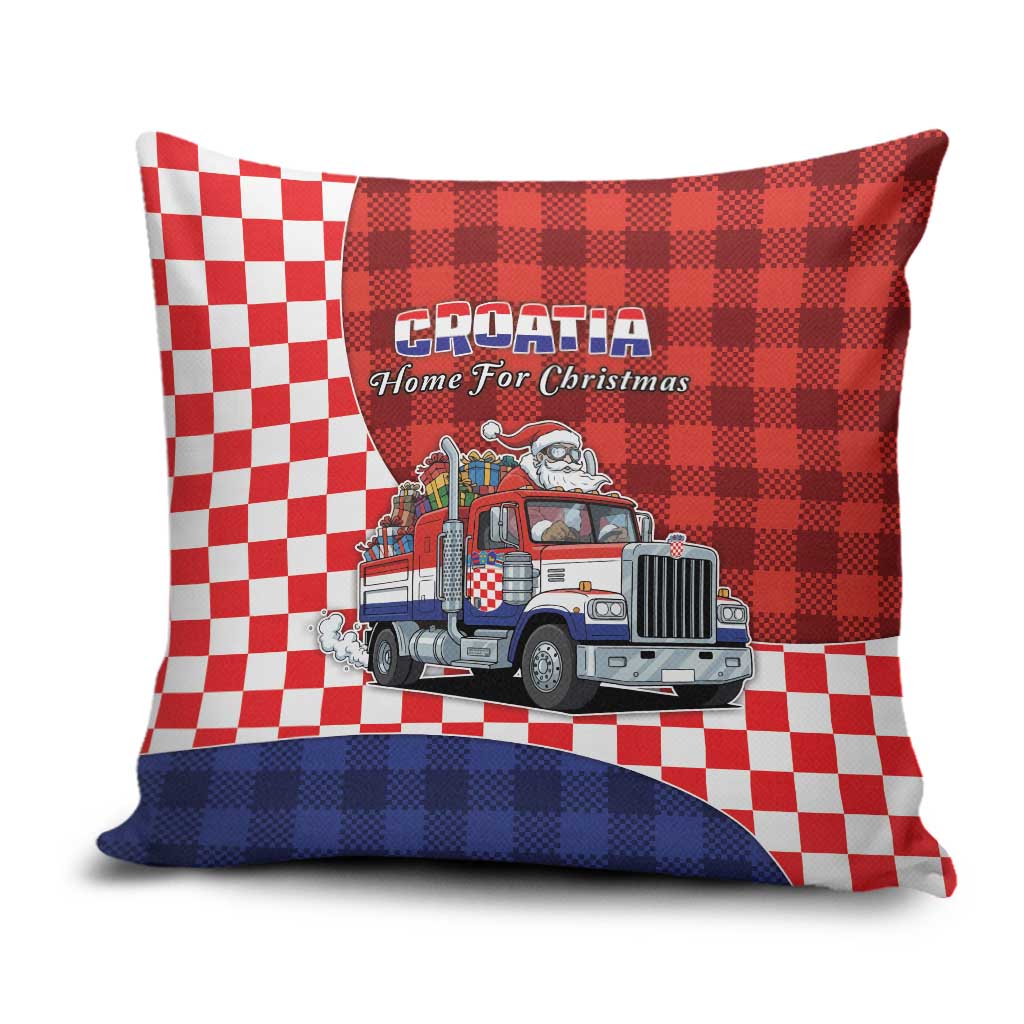 Croatia Christmas Pillow Cover Santa Claus Drives Home With Gifts - Wonder Print Shop