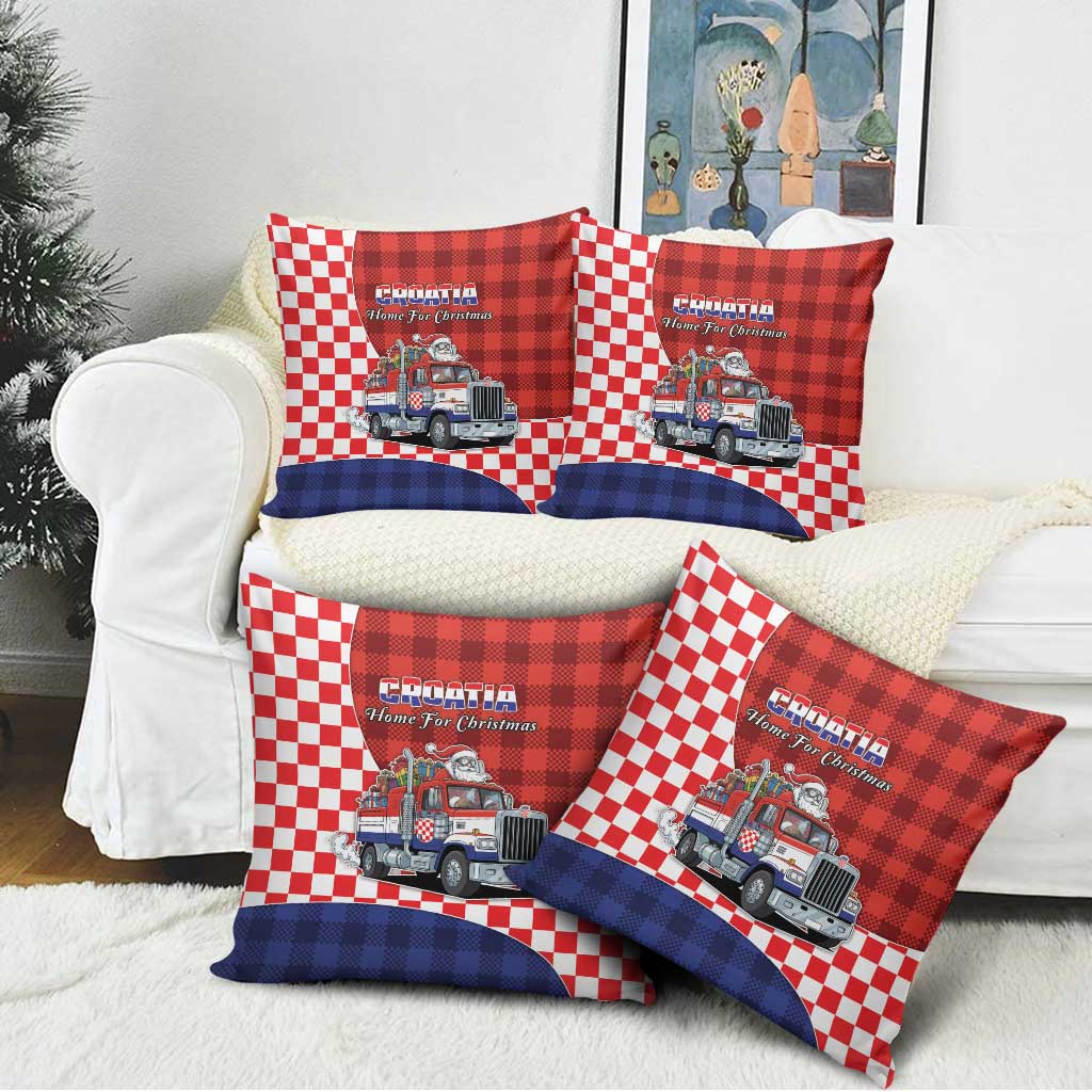 Croatia Christmas Pillow Cover Santa Claus Drives Home With Gifts - Wonder Print Shop