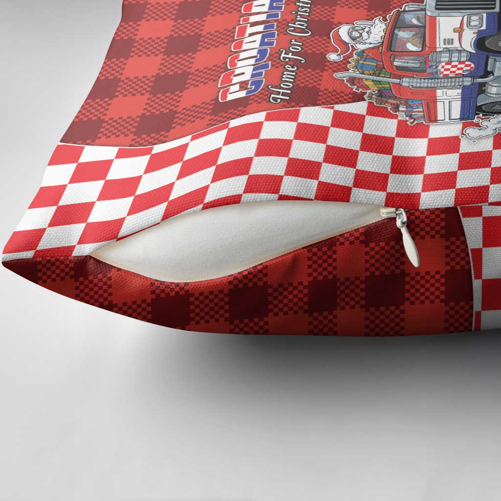 Croatia Christmas Pillow Cover Santa Claus Drives Home With Gifts - Wonder Print Shop