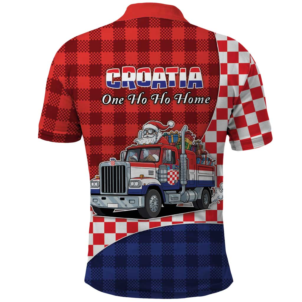 Croatia Christmas Polo Shirt Santa Claus Drives Home With Gifts - Wonder Print Shop