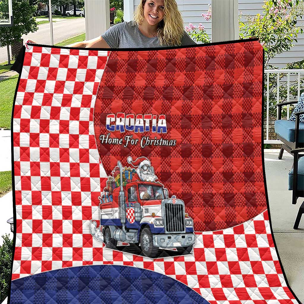 Croatia Christmas Quilt Santa Claus Drives Home With Gifts - Wonder Print Shop