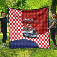 Croatia Christmas Quilt Santa Claus Drives Home With Gifts - Wonder Print Shop