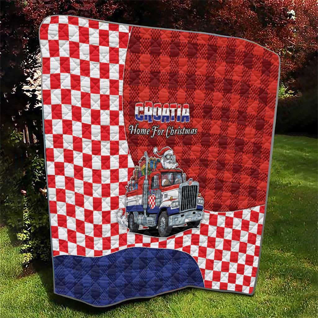 Croatia Christmas Quilt Santa Claus Drives Home With Gifts - Wonder Print Shop