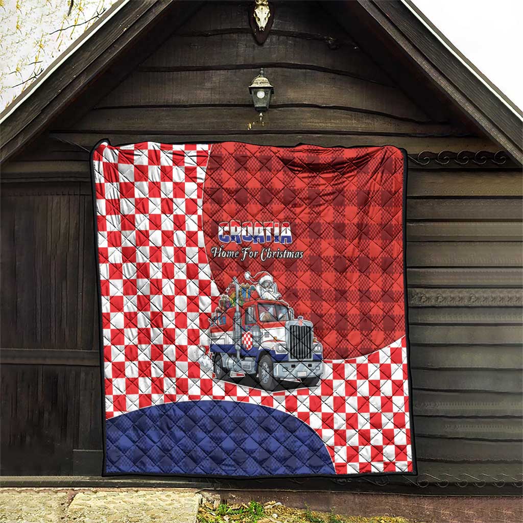 Croatia Christmas Quilt Santa Claus Drives Home With Gifts - Wonder Print Shop