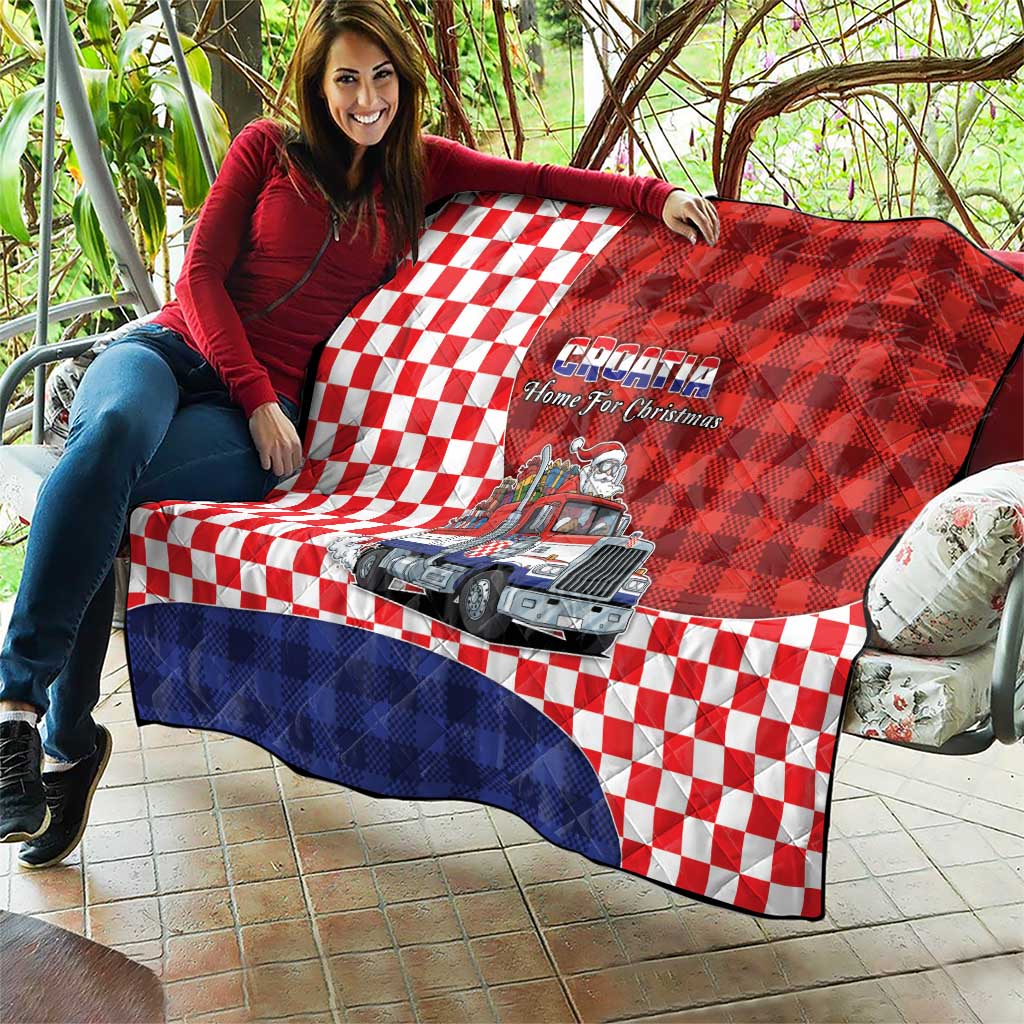 Croatia Christmas Quilt Santa Claus Drives Home With Gifts - Wonder Print Shop