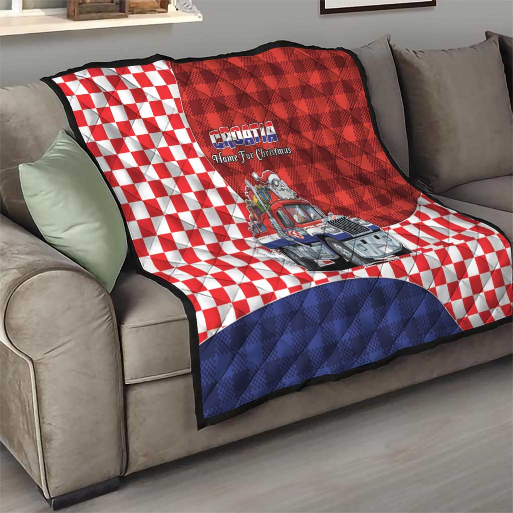 Croatia Christmas Quilt Santa Claus Drives Home With Gifts - Wonder Print Shop