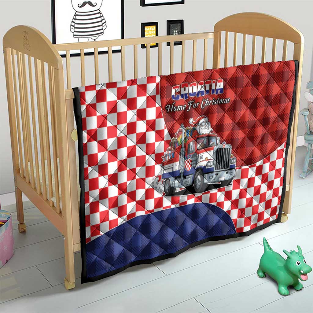Croatia Christmas Quilt Santa Claus Drives Home With Gifts - Wonder Print Shop