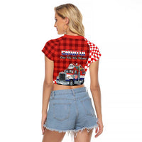 Croatia Christmas Raglan Cropped T Shirt Santa Claus Drives Home With Gifts - Wonder Print Shop