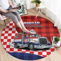 Croatia Christmas Round Carpet Santa Claus Drives Home With Gifts - Wonder Print Shop
