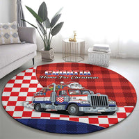 Croatia Christmas Round Carpet Santa Claus Drives Home With Gifts - Wonder Print Shop
