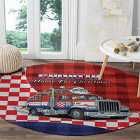 Croatia Christmas Round Carpet Santa Claus Drives Home With Gifts - Wonder Print Shop